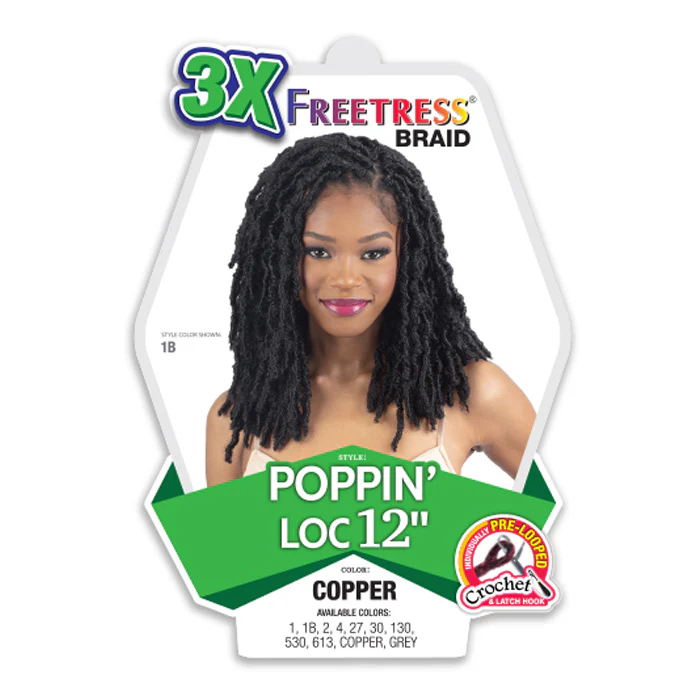 Freetress 3X Pre-Loop Twist Crochet Braids - POPPIN' LOC 12" - Image 3