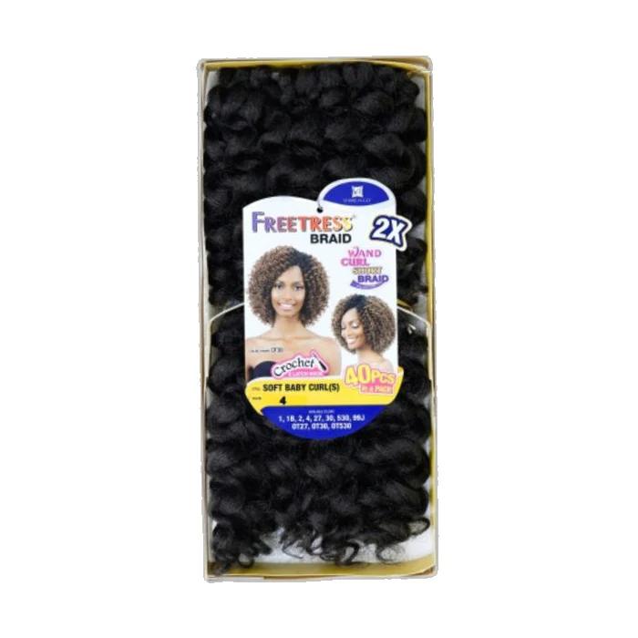 Freetress Braid 2X Wand Curl Short Braid Crochet SOFT BABY CURL(S) - 40 PCS - Image 2