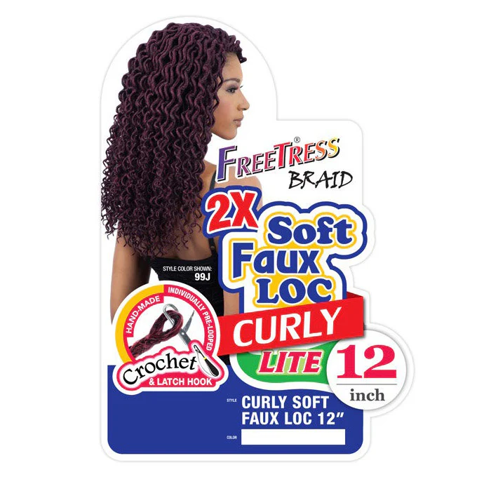 Freetress Braid Pre-Looped Crochet 2X SOFT CURLY FAUX LOC 12 Inch - Image 3