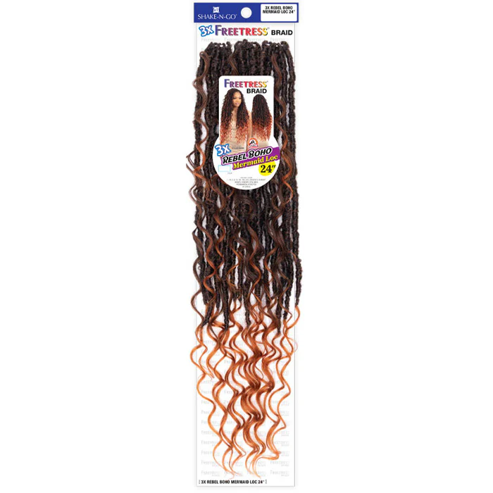 Freetress Braid Pre-Looped Crochet Braid - 3X REBEL BOHO MERMAID LOC 24 - Image 3