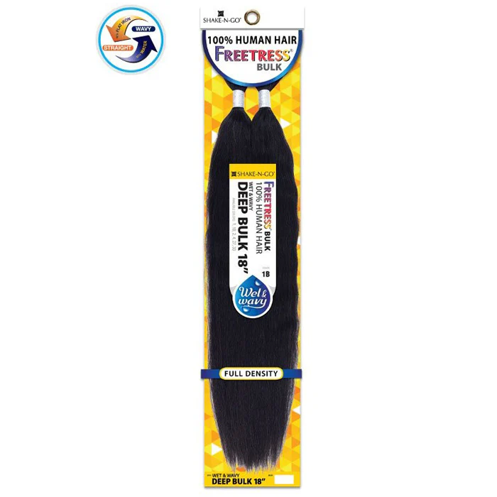 Freetress Bulk 100% Human Hair Bulk Braiding Hair - DEEP BULK 18 - Wet and Wavy - Image 3