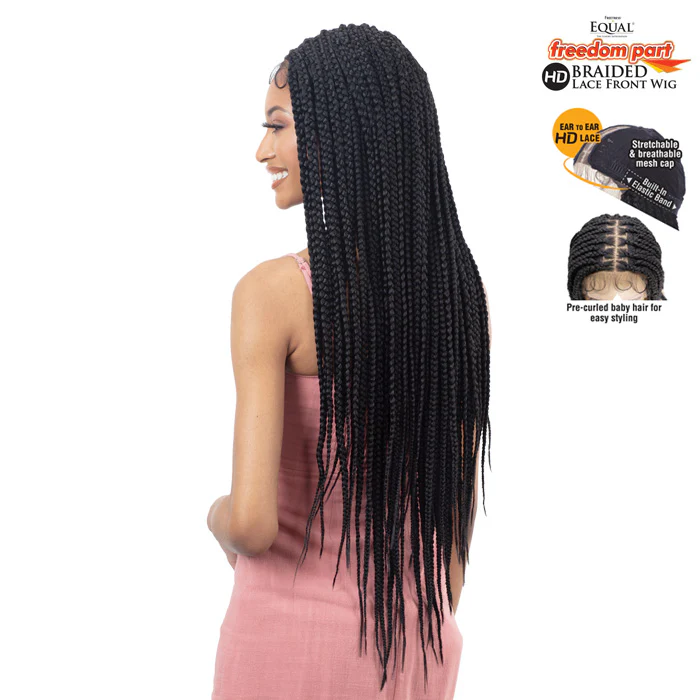 Freetress Equal Braided Freedom Part HD Deep Parting Lace Front Wig - KNOTLESS BOX BRAID - Image 2