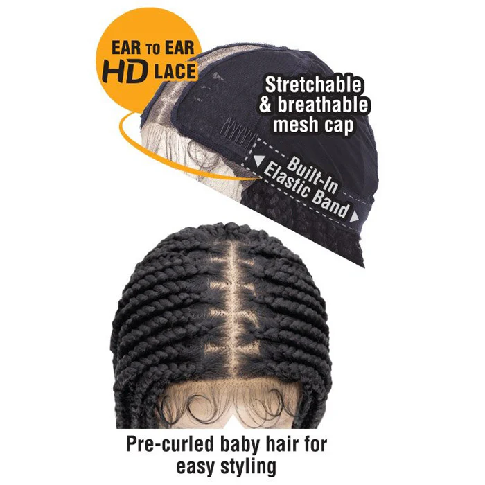 Freetress Equal Braided Freedom Part HD Deep Parting Lace Front Wig - KNOTLESS BOX BRAID - Image 4