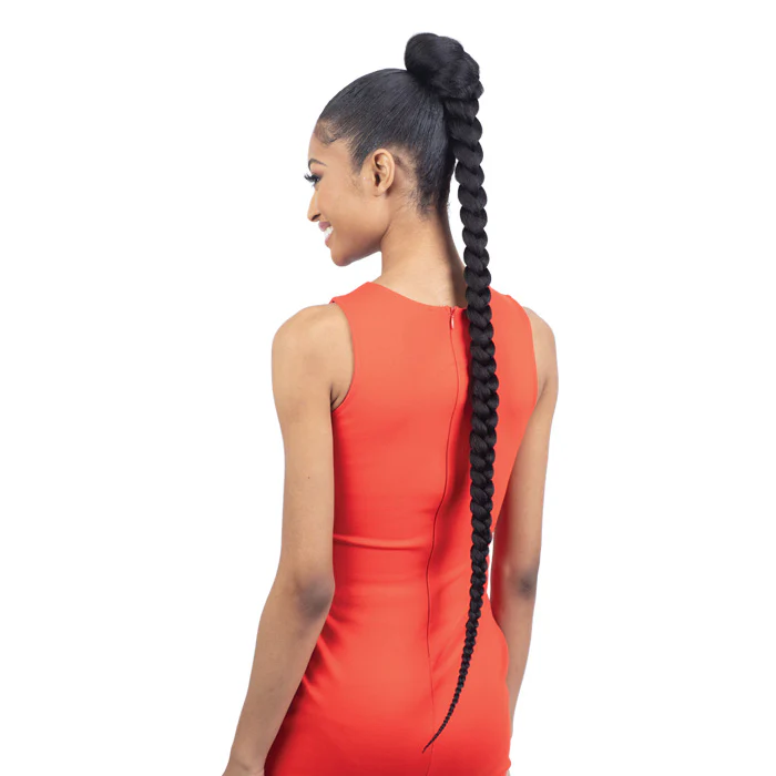 Freetress Equal Drawstring Ponytail - Pre-Stretched Braided Ponytail 38" - Image 3