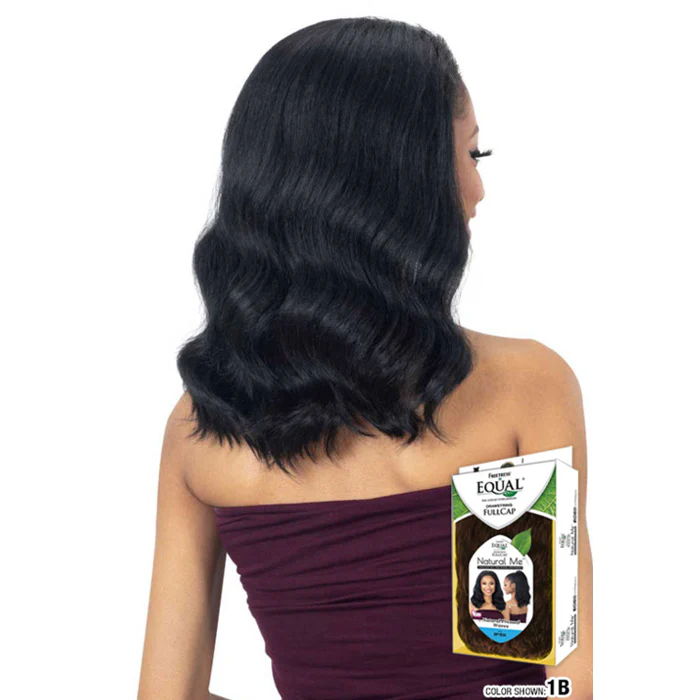 Freetress Equal Natural Me Drawstring Fullcap Half Wig - NATURAL PRESSED WAVES - Image 3