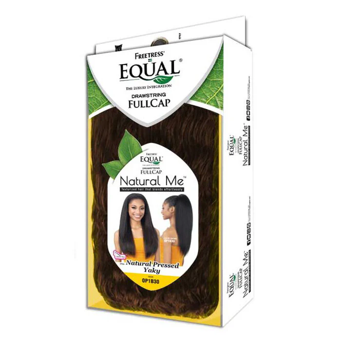 Freetress Equal Natural Me Drawstring Fullcap Half Wig - NATURAL PRESSED YAKY - Image 4