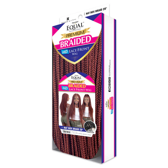 FreeTress Equal Premium Braided HD Lace Front Wig - NAT BOX BRAID 28" - 5X5 lace Parting - Image 8