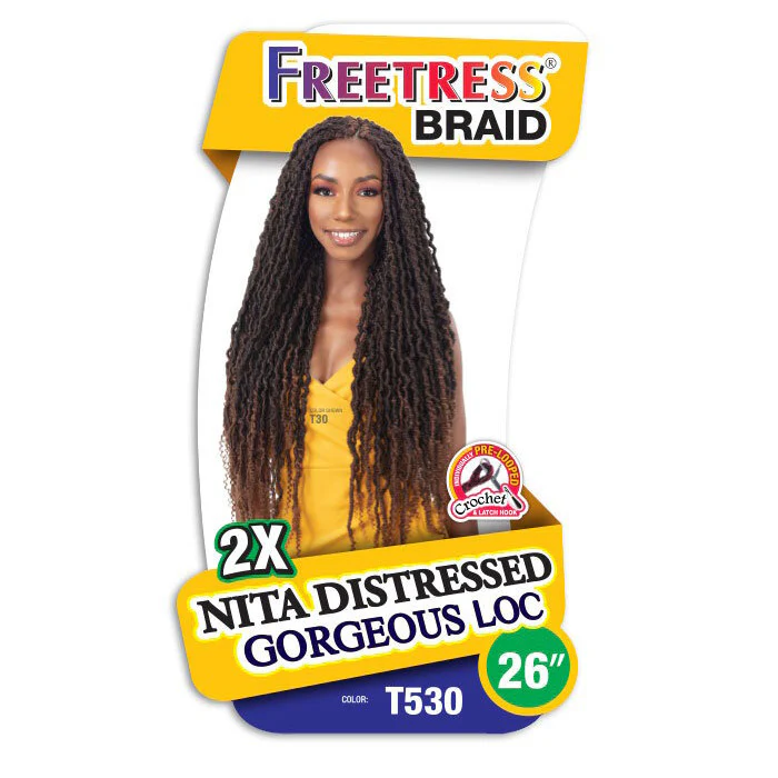 Freetress Pre-Looped Crochet Braids - 2X NITA DISTRESSED GORGEOUS LOC 26" - Image 3