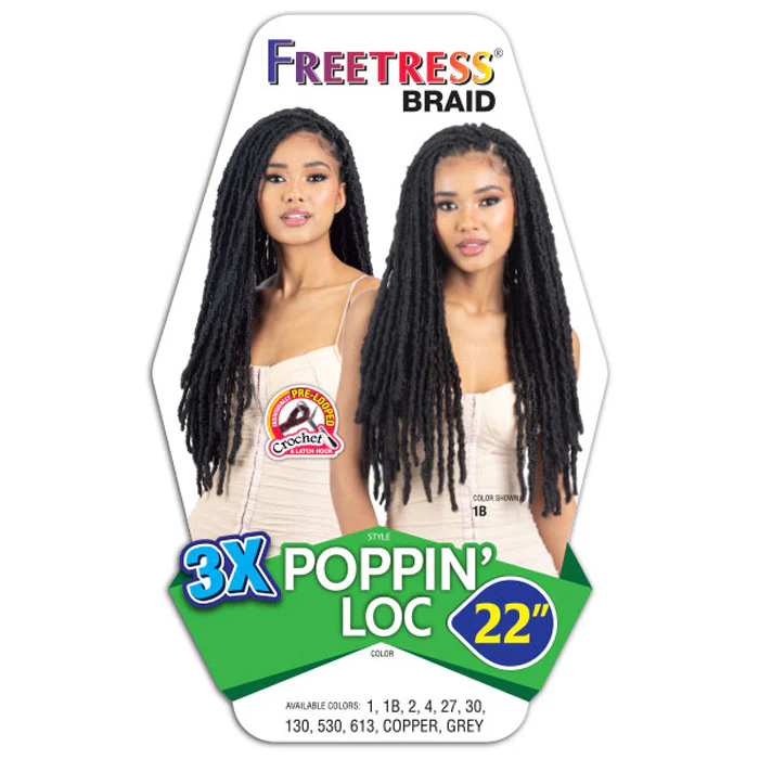 Freetress Pre-Looped Crochet Braids - 3X POPPIN LOC 22" - Image 3
