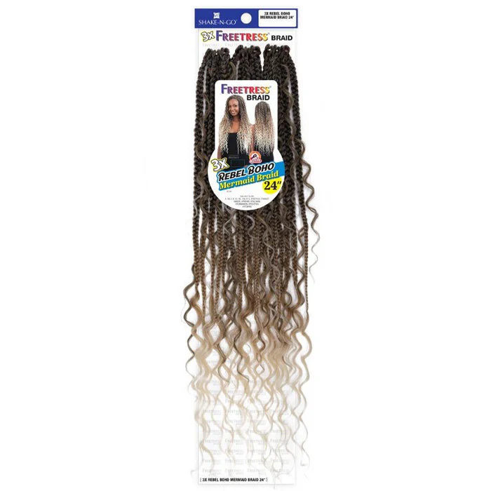 Freetress Pre-Looped Crochet Braids - 3X REBEL BOHO MERMAID BRAID 24" - Image 3