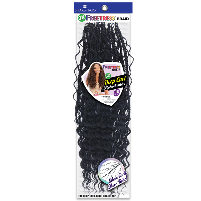 Freetress Pre-Looped Crochet Braids - DEEP CURL BOHO BRAIDS 18" 3X - By Shake N Go - Image 3