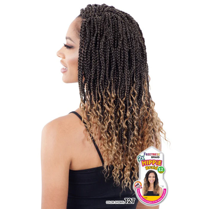 Freetresss Pre-Looped Crochet Braid - 2X HIPPIE BRAID 12" - Image 2