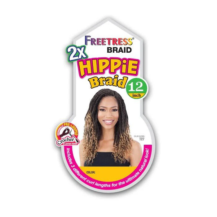 Freetresss Pre-Looped Crochet Braid - 2X HIPPIE BRAID 12" - Image 3