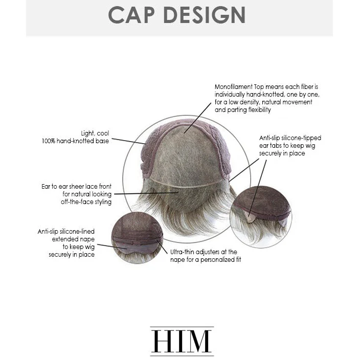 HIM Men's Collection Hand-Tied Lace Front Wig - CLASSIC - Image 5