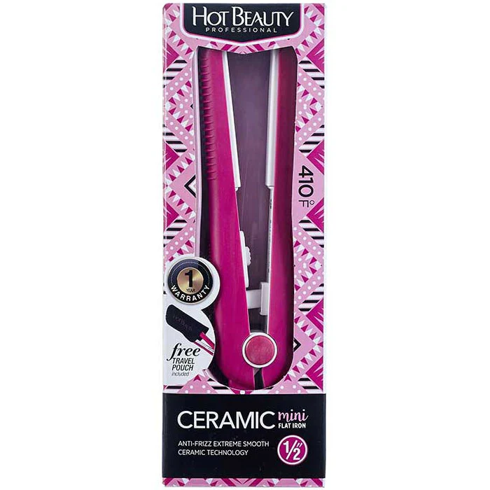 HOT BEAUTY CERAMIC 1/2" MINI FLAT IRON - Image 2