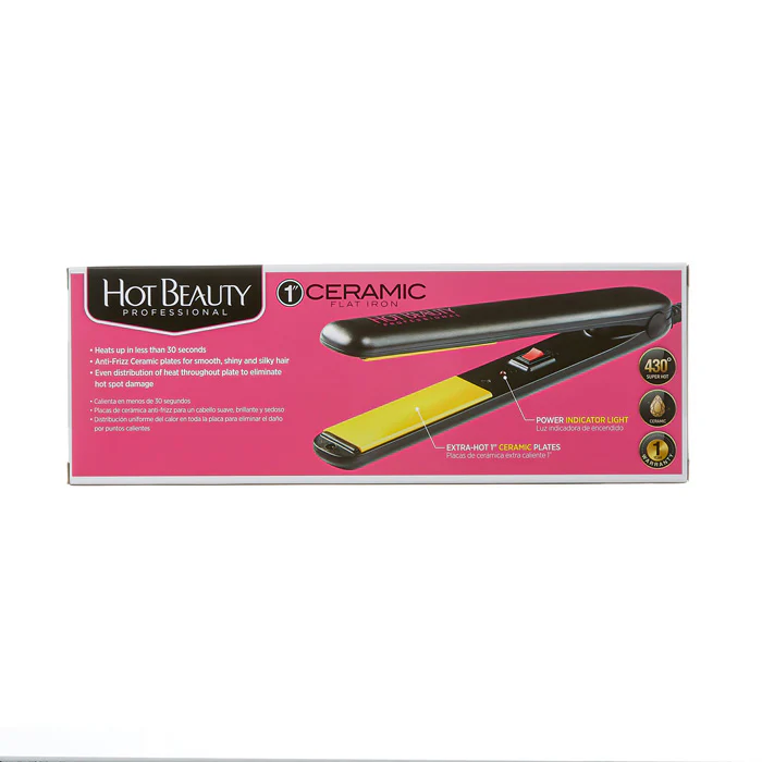 HOT BEAUTY Professional Ceramic Flat Iron 1" - Image 5