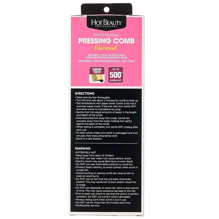 Hot Beauty Professional Curved Pressing Comb - HC03 - Image 3