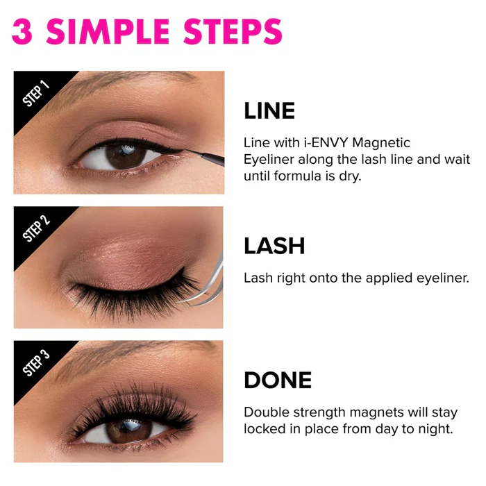 i-ENVY by Kiss 100% Human Hair Magnetic Lashes - Juicy Volume 01 - Image 3