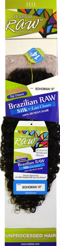 ISIS Brazilian Raw 100% Unprocessed HH Silk Lace Closure BOHEMIAN 14 Inch - Image 2