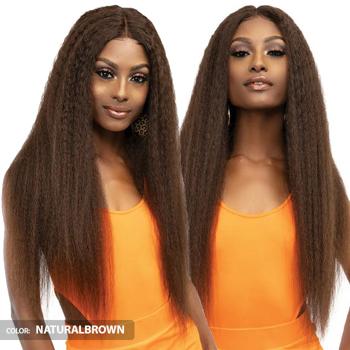 Janet Collection 100% Natural Virgin Remy Human Hair HD Deep Part Lace Wig - KINKY CRIMP - Image 2