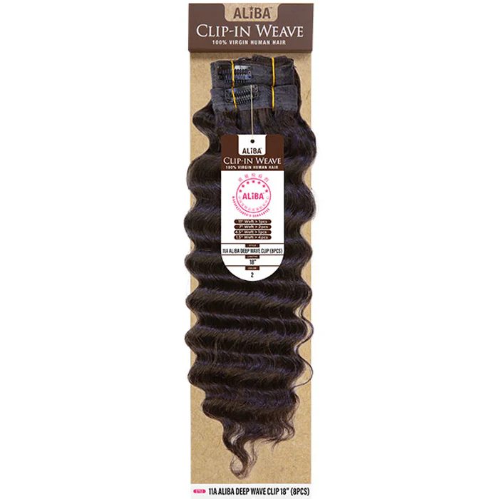Janet Collection 100% Virgin Human Hair 11A Aliba 8 pcs Clip-In Weave - DEEP WAVE 18"