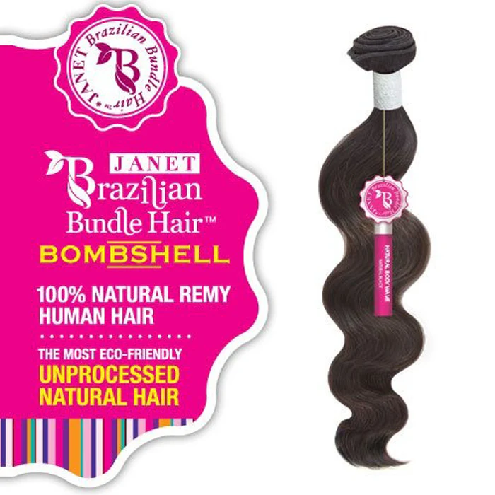 Janet Collection Bombshell Brazilian Bundle 100% Remy Human Hair Weave - NATURAL BODY WAVE 16"-24" (2 Pcs) - Image 4