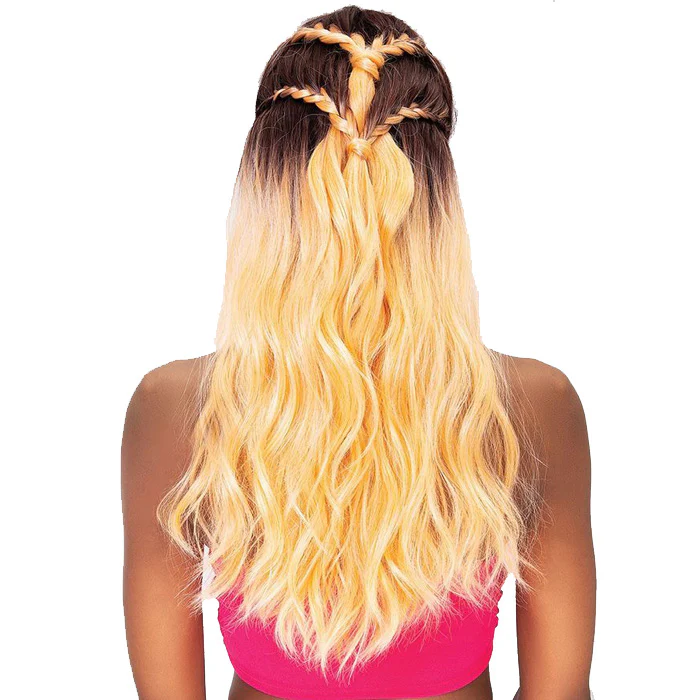 Janet Collection Braided Extended Part Swiss Lace Wig - SUNSHINE - Image 4