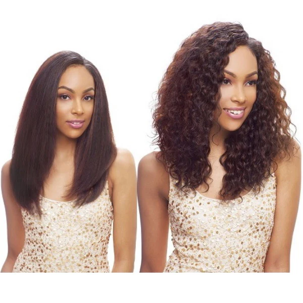 Janet Collection Brazilian Bundle 100% Natural Virgin Human Hair Wet & Wavy Weave - INDI REMY RIPPLE DEEP WVG 7Pcs - Image 3