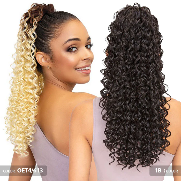 Janet Collection Everytime Noir Drawstring Ponytail - CITRON D/S - Image 3