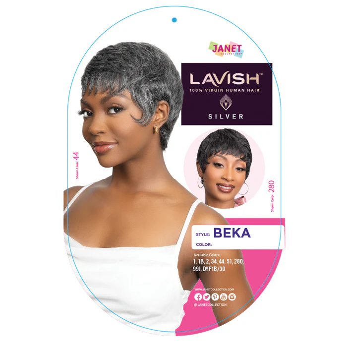 Janet Collection Lavish 100% Virgin Human Hair Silver Full Wig - BEKA - Image 6