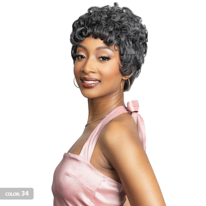 Janet Collection Lavish 100% Virgin Human Hair Silver Full Wig - JAJA - Image 3