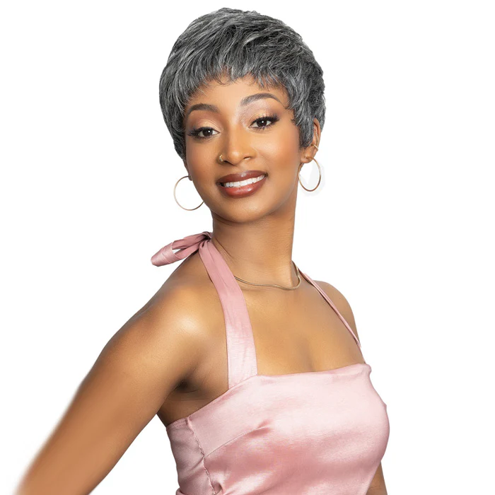 Janet Collection Lavish 100% Virgin Human Hair Silver Full Wig - RAEL