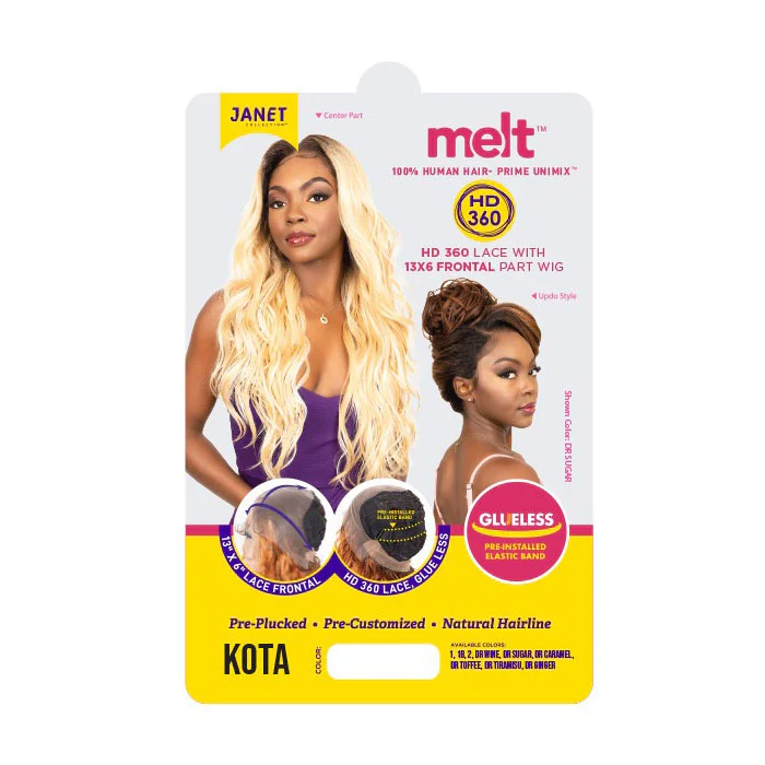 Janet Collection Melt Glueless Human Hair Mix 360 HD 13x6 Frontal Lace Wig - KOTA - Image 9