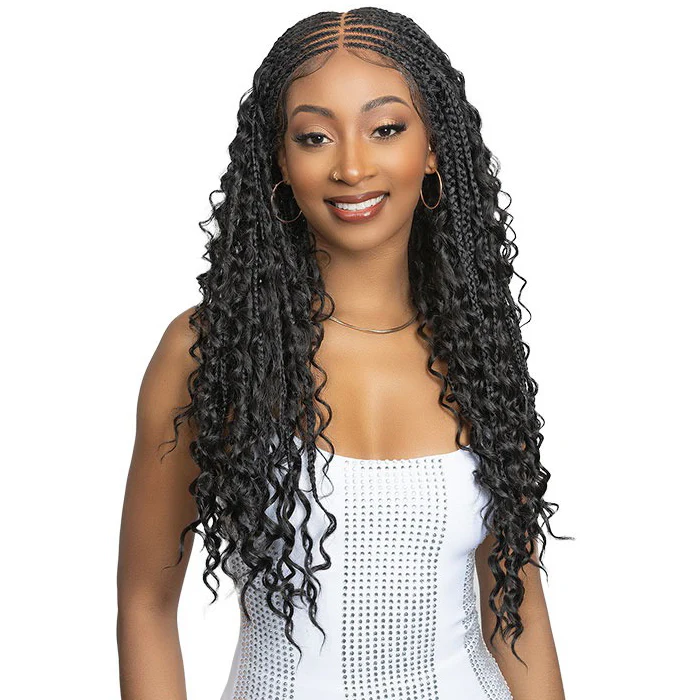 Janet Collection Melt Human Hair Blend Glueless 360 HD 13x6 Lace Front Wig - BOHO BOX BRAID 28"