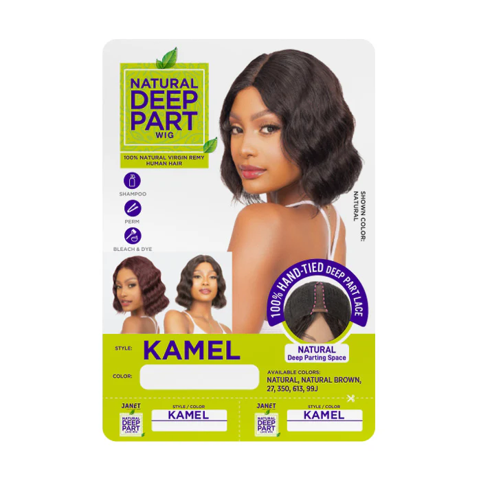 Janet Collection Natural Deep Part Wig 100% Natural Virgin Remy Human Hair Lace Front Wig - OKSANA - Image 7