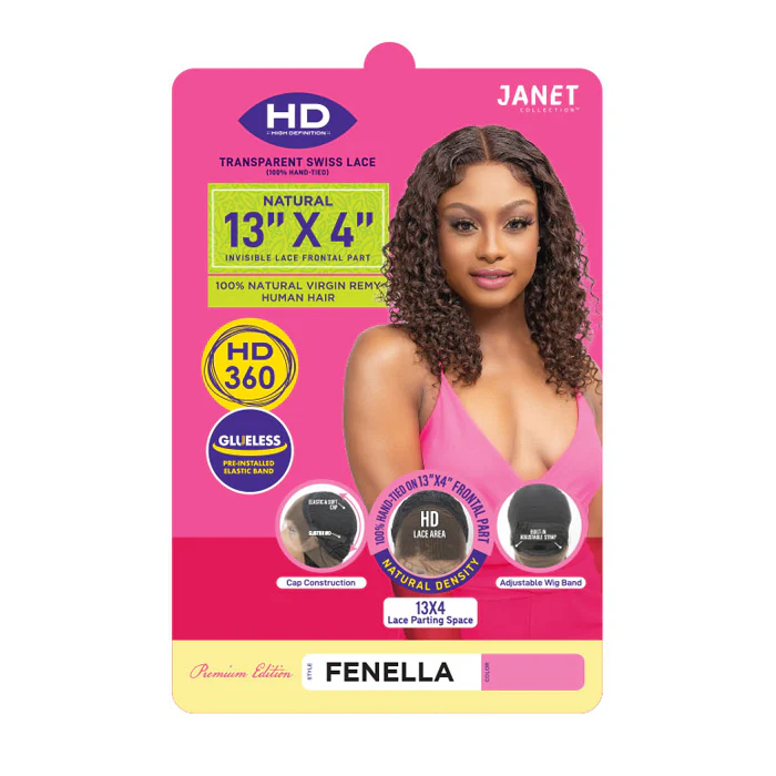 Janet Collection Natural Glueless 100% Virgin Remy Human Hair HD 360 Lace 13x4 Front Wig - FENELLA - Image 5