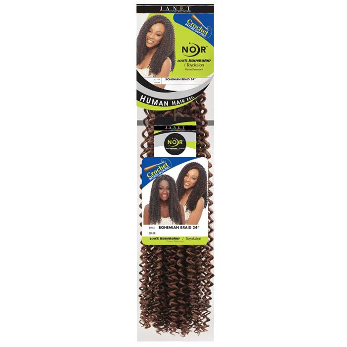 Janet Collection Noir Pre-Looped Crochet Braid - BOHEMIAN BRAID 22" - Image 3
