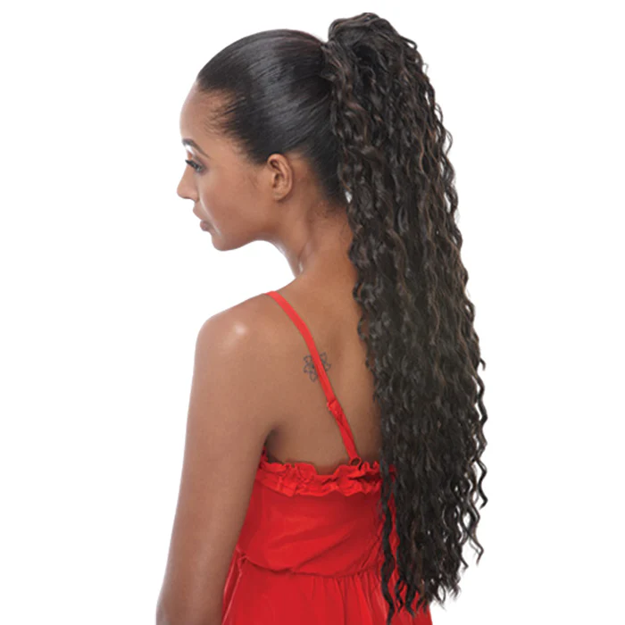 Janet Collection Drawstring Ponytail - AVOCADO - Image 2
