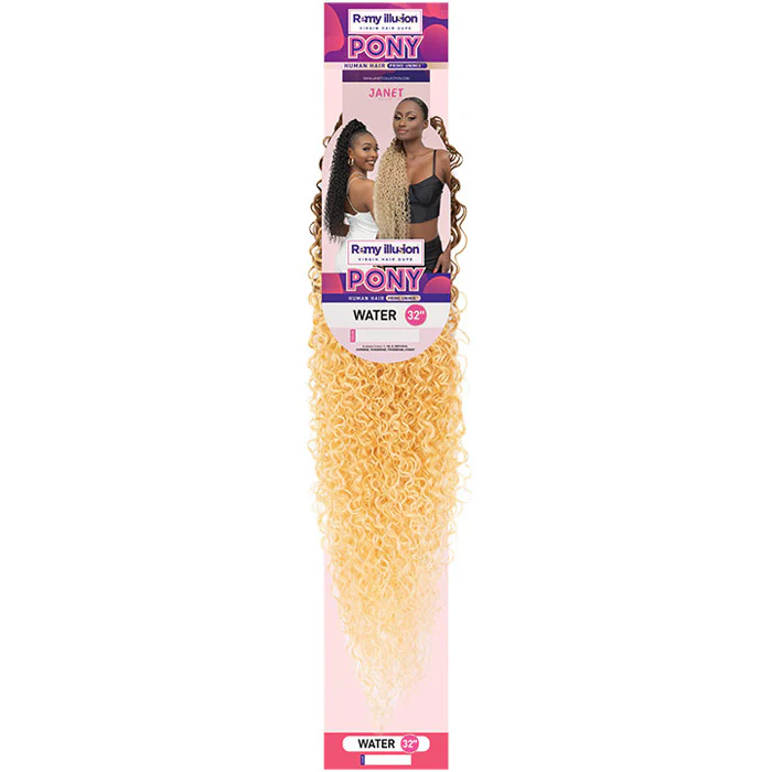 Janet Collection Remy Illusion Ponytail - WATER WAVE 32" - Image 4