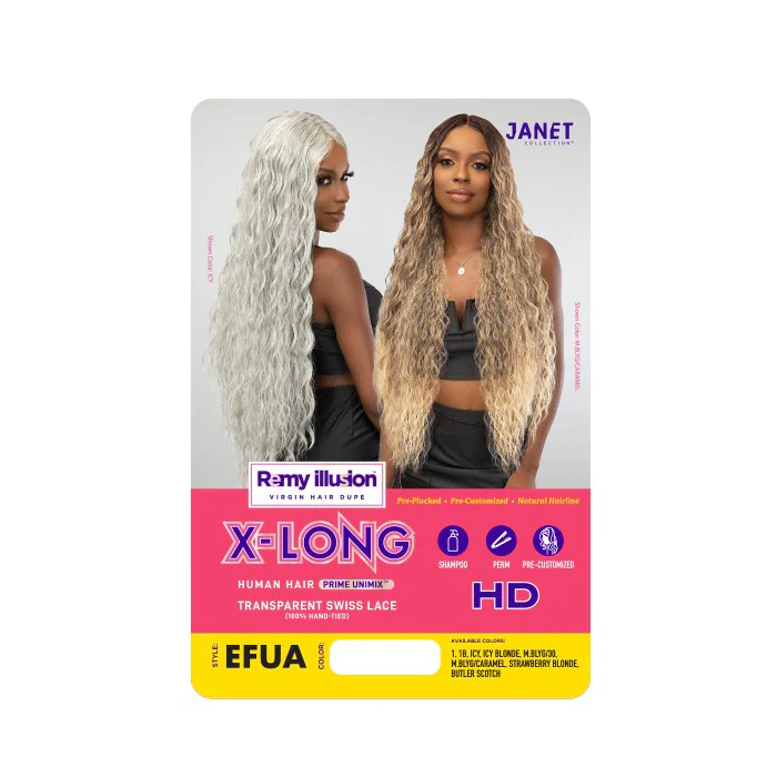 Janet Collection Remy Illusion X-Long Human Hair Mix HD Lace Wig - EFUA - Image 5