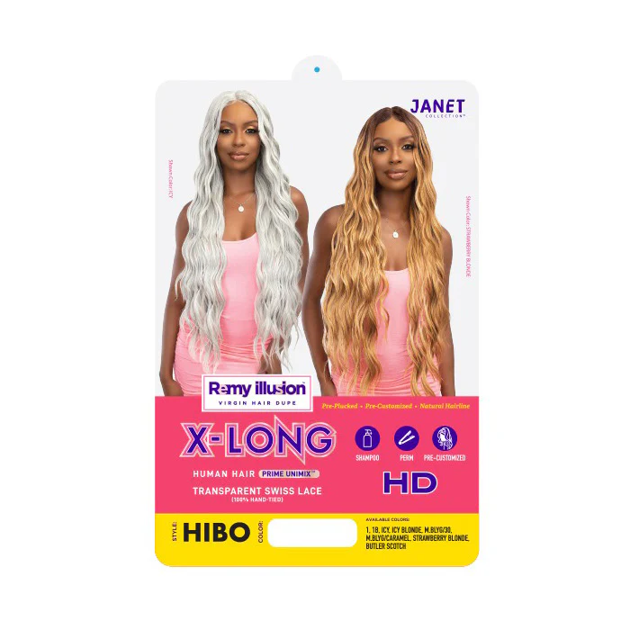Janet Collection Remy Illusion X-Long Human Hair Mix HD Lace Wig - HIBO - Image 6