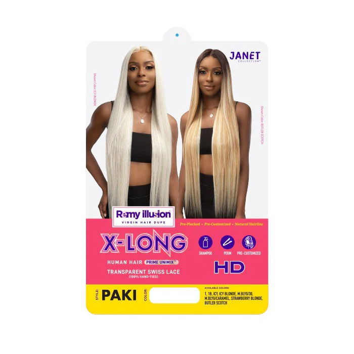 Janet Collection Remy Illusion X-Long Human Hair Mix HD Lace Wig - PAKI - Image 5