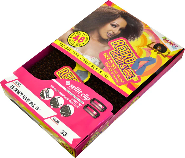 Janet Collection Retro Glam & Vibe 100% Natural Virgin Human Hair Weave - 4B CRIMPY KINKY WVG 10-18" - Image 4