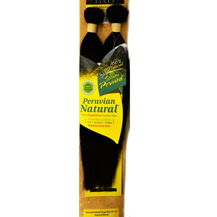 Janet Collection Steam Permed 100% Virgin Remy Human Hair Weave - PERUVIAN NATURAL 22-24" (2 Pcs) - Image 2