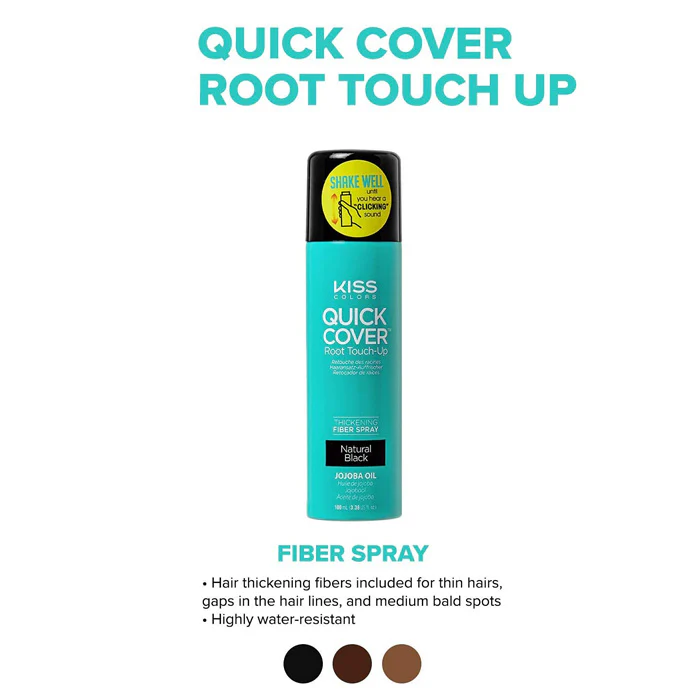 Kiss Colors Quick Cover Root Touch Up - THICKENING FIBER SPRAY - Image 3