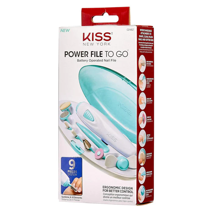 Kiss New York Battery Operated Nail File 9 Pieces - POWER FILE TO GO - Image 4