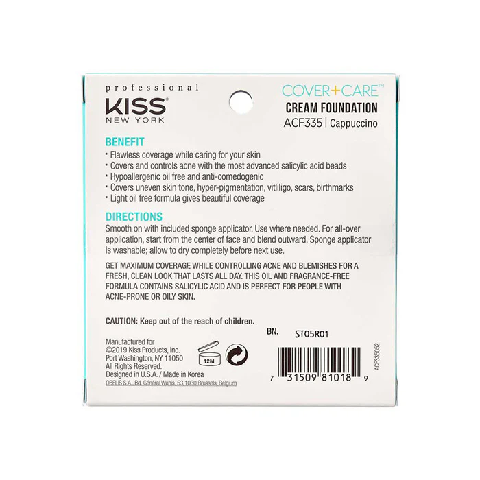 Kiss New York Professional Acne Cover + Care Cream Foundation 0.28 oz - Image 4