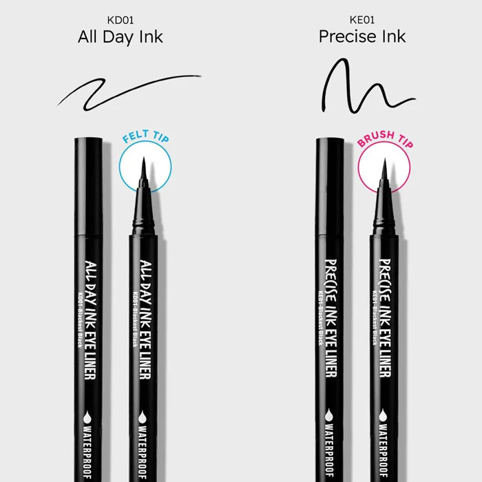 Kiss New York Professional Waterproof Eyeliner Brush Tip - PRECISE INK KE01 - Image 3