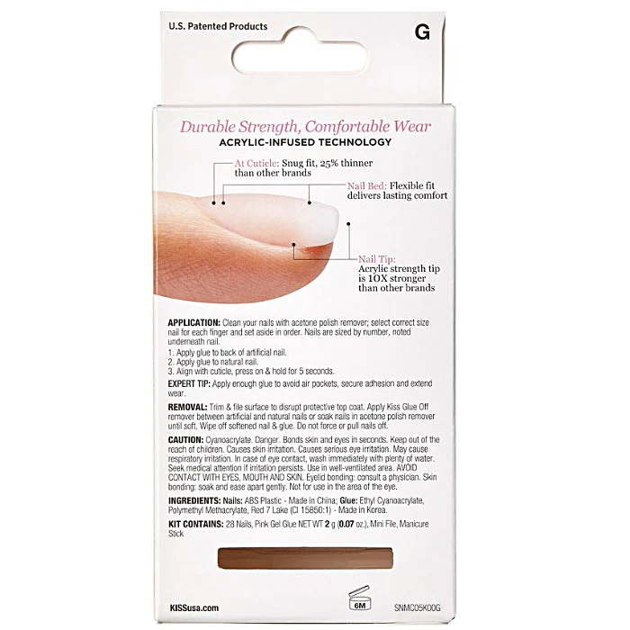 KISS Salon Acrylic Natural Nails 28pc - Euphoria - Image 5