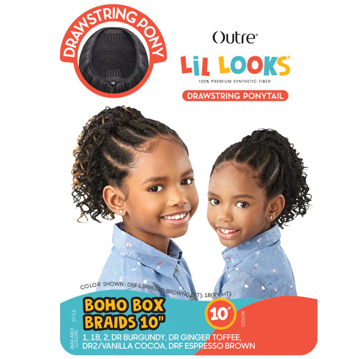 Lil Looks By Outre Kids Drawstring Ponytail - BOHO BOX BRAIDS 10" - Image 4